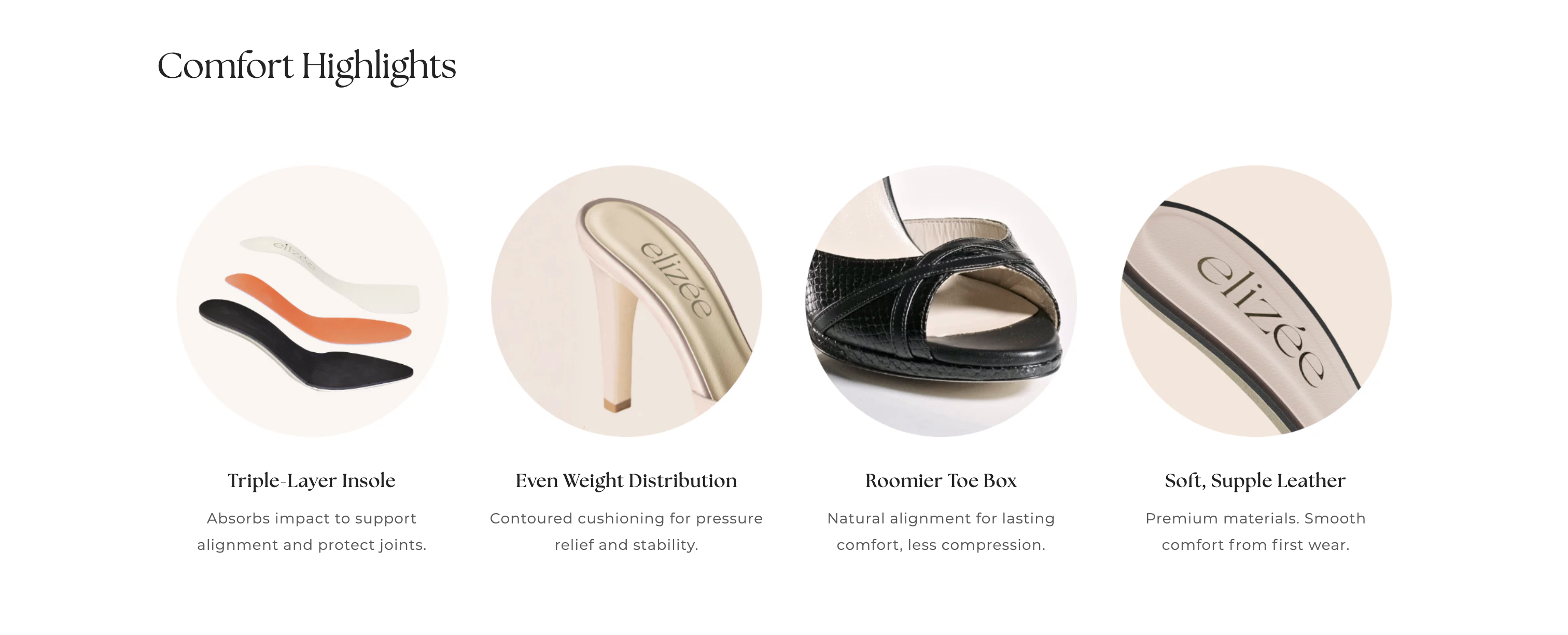 Elizee comfort technology product page design